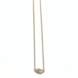 Silver Evil Eye Necklace Cubic Zirconia